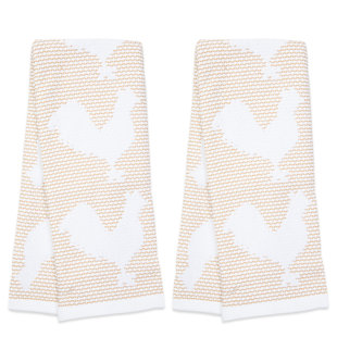 ARKWRIGHTLLC The Sloppy Chef Tickling Weave Rooster 4-Piece Kitchen Towels