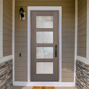 KNOCKETY Continental Stained Mahogany Wood Prehung Front Entry Door