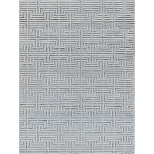 EXQUISITE RUGS Rectangle Manzoni Silver Handmade Cotton/Viscose Area Rug