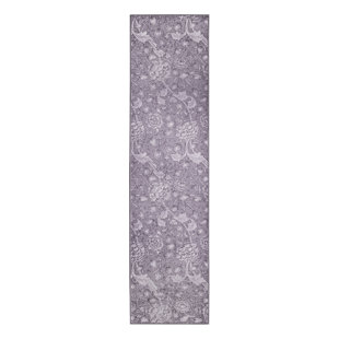 MY MAGIC CARPET Washable Kalini Floral Woodland Brown Washable Rug 5X7