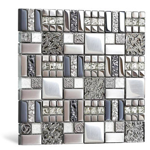 BLUJELLYFISH 0.6" x 0.6" Glass Versailles Mosaic Wall & Floor Tile