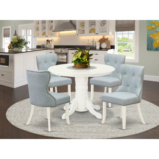 EAST WEST FURNITURE 5 - Piece Pedestal Dining Set