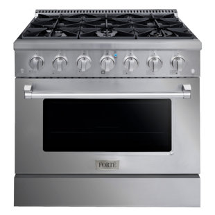 36 Freestanding Gas Range by Forte comes with 6 Sealed Italian Burners and 4.5 cu. ft. Oven Capacity