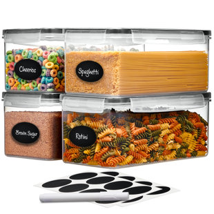 DWËLLZA KITCHEN Airtight Food Storage BPA Free Containers Set with Labels & Marker (Set of 4)