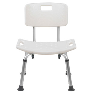 FLASH FURNITURE Murphy Tool-Free 300 Lb. Capacity, Adjustable Bath & Shower Chair with Back