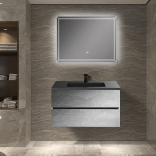 TONA 29.5'' Wall Mounted Single Bathroom Vanity with Quartz Vanity Top