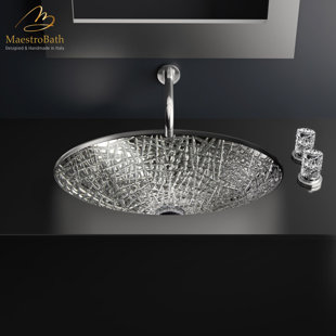 MAESTRO BATH De Medici Oval Crystal Undermount Bathroom Sink