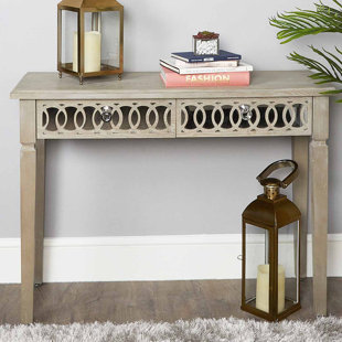 FAIRMONT PARK 112cm Slim Console Table for Hallway Furniture, 2 Drawer Entryway Hall Table, Wooden Dressing Table