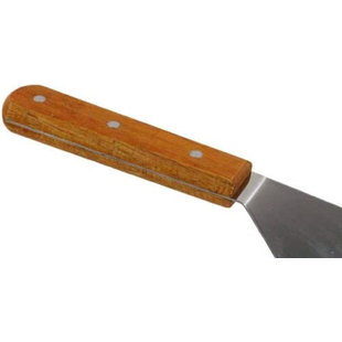 PRIME PACIFIC 12 Inch Stainless Steel Spatula With Holes And Riveted Wood Handle