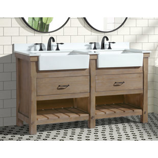 ARI KITCHEN & BATH Marina 60'' Double Bathroom Vanity with Stone Top