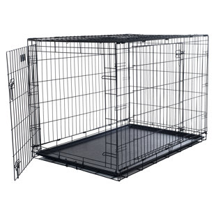 TUCKER MURPHY PET™ Brianna PETMAKER 36-inch Double Door Dog Crate, Black