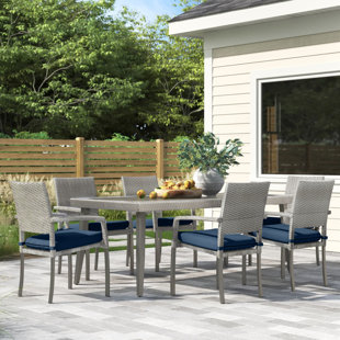 RST BRANDS Winnie 6 - Person Rectangular Outdoor Dining Set with Cushions