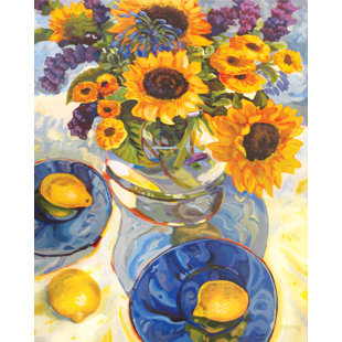 COURTSIDE MARKET Sunflower & Lemons Canvas Print