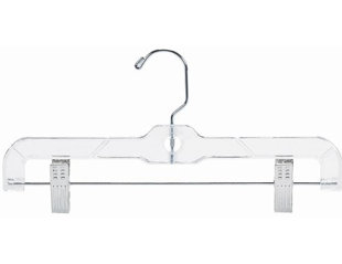 ONLY HANGERS INC. Plastic Pant/Skirt Nursery Kids Hanger with Clips (Set of 25)
