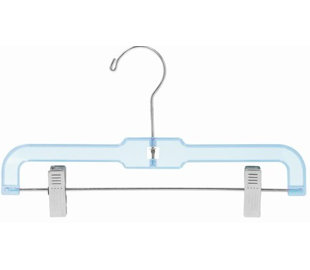 ONLY HANGERS INC. Plastic Pant/Skirt Nursery Kids Hanger with Clips for Skirt/Pants (Set of 100)