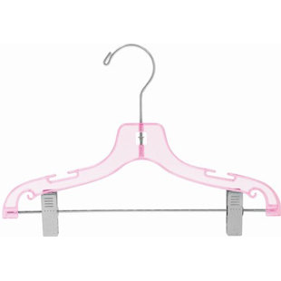 ONLY HANGERS INC. Plastic Kids Hanger with Clips for Suit/Coat (Set of 50)
