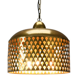 CREATIVE CO-OP 3 - Light Gold Shaded Pendant