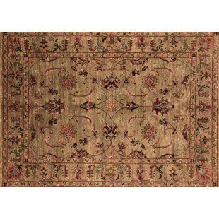 CANORA GREY Patris Oriental Machine Woven Wool/Polyester Area Rug in Brown/Beige/Tan