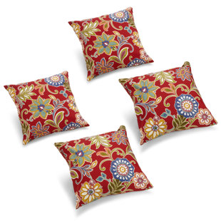 Blazing Needles Indoor/Outdoor Reversible Throw Pillow (Set of 4)