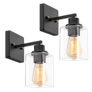 BREAKWATER BAY Beseris Iron Metal Armed Sconce (Set of 2)