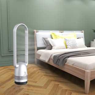 ALUXURY.GALORE Mitcent Bladeless Fan And Air Purifier In One, H12 HEPA Filter Capture 99.95% 0F 0.3 Micron Particles, Tower Fan For Bedroom