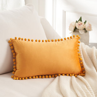 DECOR UR SPACE Pom Pom Velvet Velvet Pillow Cover