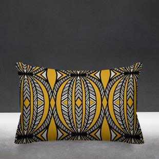 ULLI HOME Abstract Indoor/Outdoor Reversible Throw Pillow