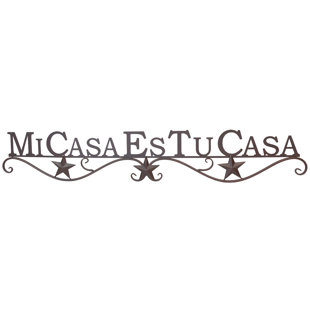 TRINX Metal Brown Western Lone Star Mi Casa Es Tu Casa Sign Indoor / Outdoor Hanging Wall Décor