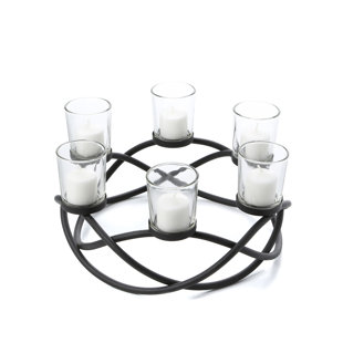 BRAYDEN STUDIO® Bellamira Round Waves Tabletop Candle Holder