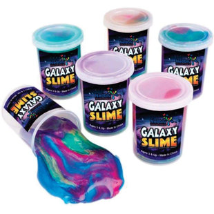 AMAZAQUE 6 Piece Rainbow Non-Toxic Galaxy Slime Set