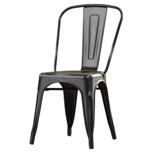 WILLISTON FORGE Jonina Metal Stacking Dining Chair (Set of 4)