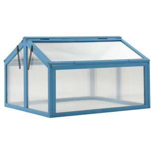 MCOMBO 35.4" W x 31.5" D Double Box Wooden Greenhouse Cold Frame