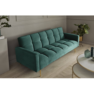 JAHNKE Chillax Posh 83.86" Velvet Square Arm Sleeper Sofa