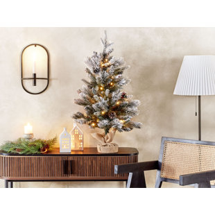 DIE SAISONTRUHE Künstlicher Weihnachtsbaum 90 cm Grün mit 50 LED-Leuchten