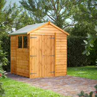 POWERSHEDS 6.3 ft. W x 6.4 ft. D Solid Wood Overlap Garden Shed