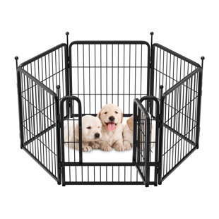 FXW Dog Pen Pet Fence 6 Panels 24" Height Only for Puppies