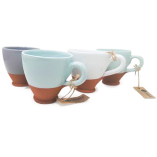 VERANO SPANISH CERAMICS Rustic Pastel Everyday Cup Set 2 (Set of 2)