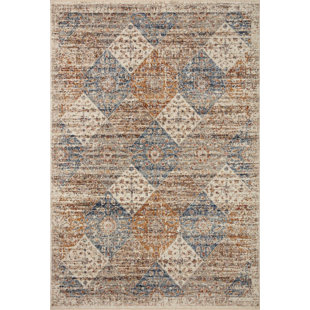 LOLOI RUGS Sorrento Oriental Machine Made Power Loom Polyester Area Rug in Ivory