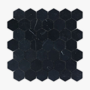 DIRECT STONE SOURCE Honed Hexagon 12" x 12" Marble Mosaic Tile