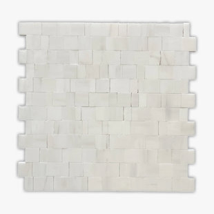DIRECT STONE SOURCE Bianco Dolomiti 12" x 12" Marble Brick Joint Mosaic Wall & Floor Tile