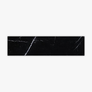 DIRECT STONE SOURCE Nero Marquina 3" x 12" Marble Stone Look Subway Wall & Floor Tile