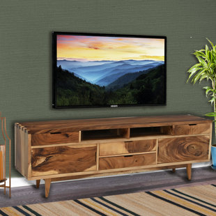 CHIC TEAK Marsonia Live Edge Solid Wood TV Stand for TVs up to 85"