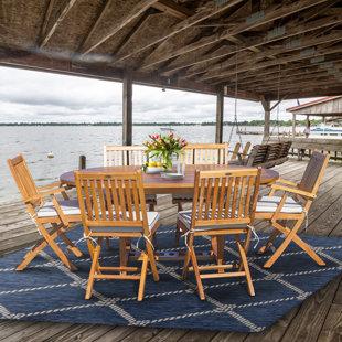 SEVEN SEAS TEAK Cosper 6 - Person Round Teak Outdoor Dining Set