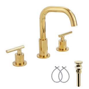 UFINE Widespread 2-handle Bathroom Faucet with Drain Assembly