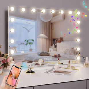 BLUE ELEPHANT Vanity Rectangle Bluetooth LED Metal Mirror