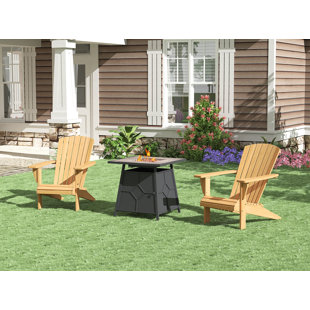 AMERICAN ECO LIVING 3-Piece Teak Adirondack Chair with Table (Set of 3)