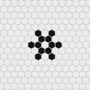 MEROLA TILE Metro 1" Hex Matte White with Snowflake 10-1/4" x 11-7/8" Porcelain Mosaic Floor and Wall Tile