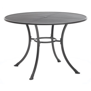 KETTLER USA Round Mesh Top Dining Table with Umbrella Hole