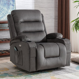 WINSTON PORTER 33.5" W Electric Power Recliner Chair with Heat and Massage for Living Room