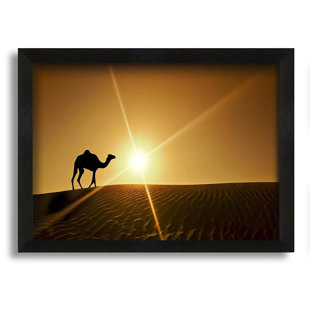 GRACIE OAKS Desert Camel - Single Picture Frame Painting on Canvas